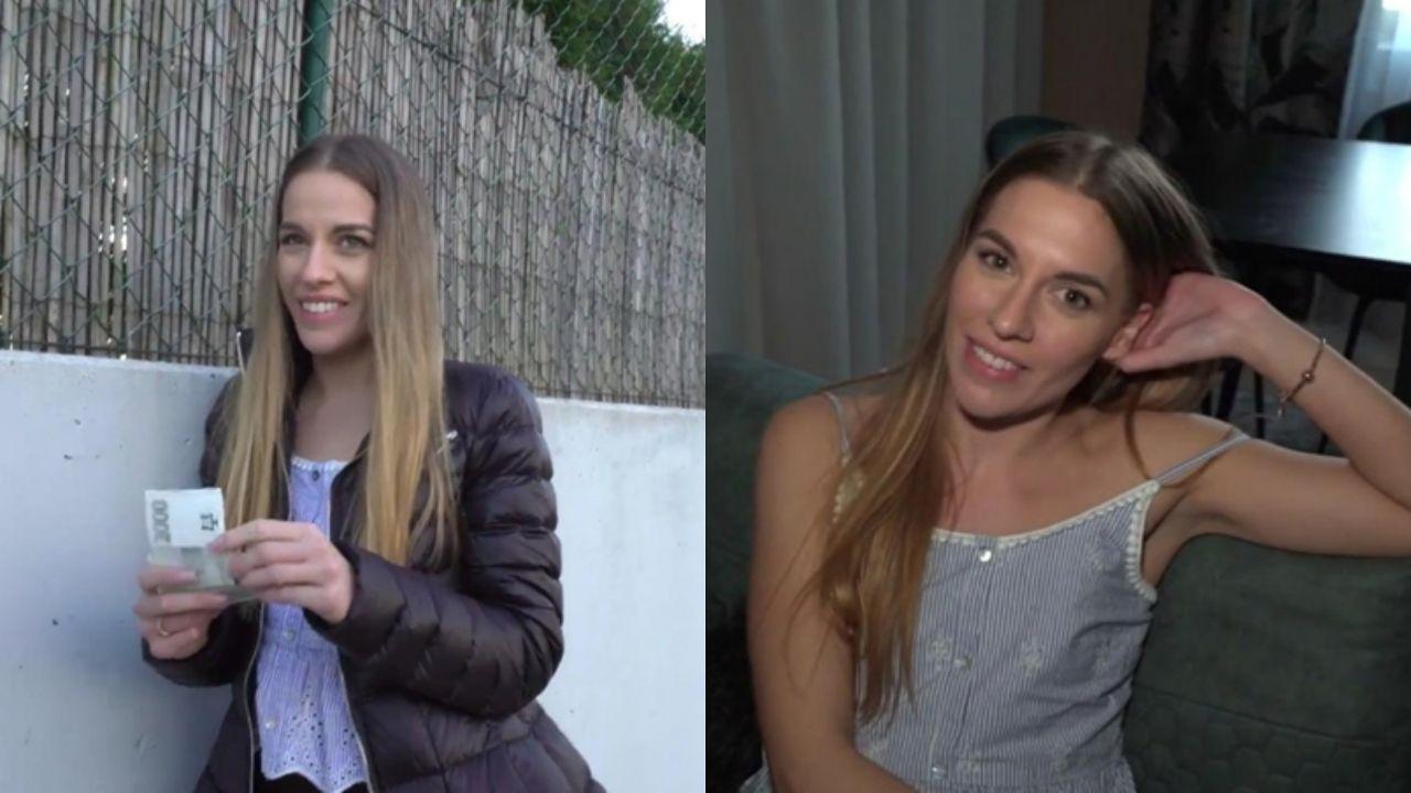 捷克街头搭讪系列 猎艳颜值美女视频流出 琥珀绿眼小吊带 娇小粉乳白虎穴后入背射爽炸