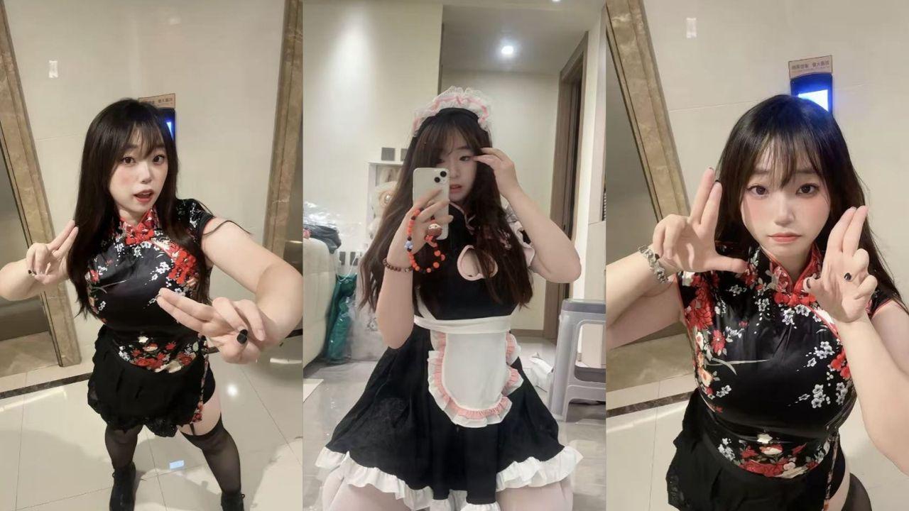抖音网红 爱吃猪脚饭 定制视频合集流出 双马尾肥臀母狗各种情趣Cos 假屌炮机狂捅嫩穴