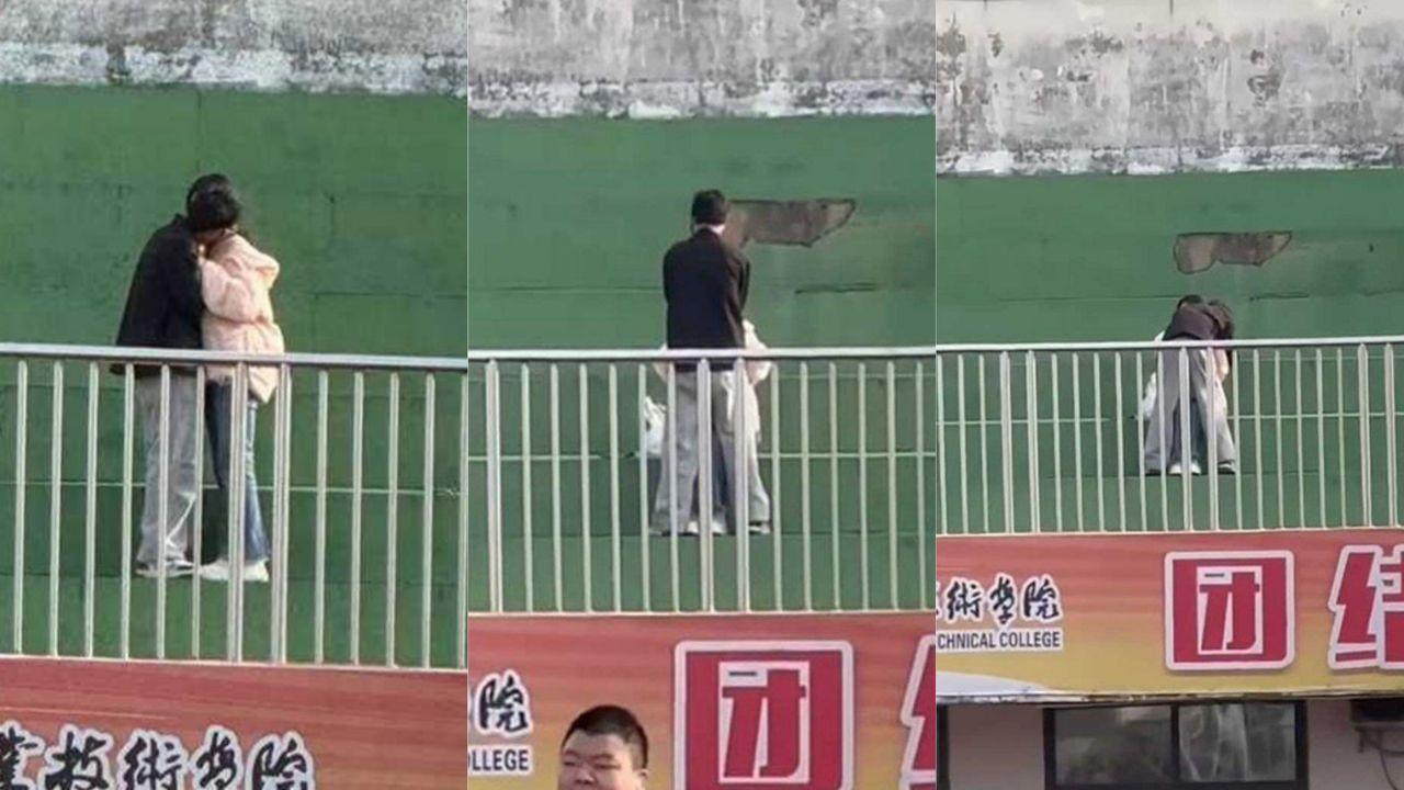信阳职业技术学院操场白昼宣淫 情侣裤子一脱当众口交 尺度大到离谱 职高不大创造神话