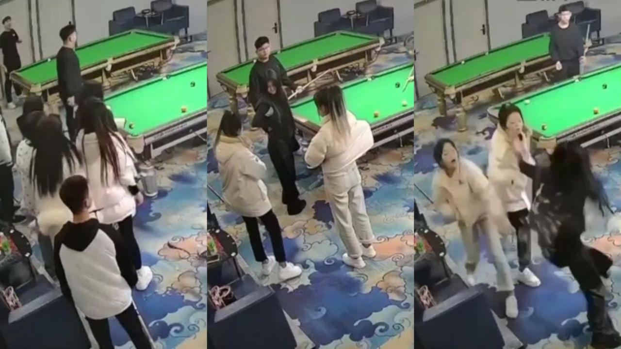吉林台球厅精神小妹激情刀战完整版曝光 二打一砍得黑衣妹血流满地 深可见骨皮开肉绽 生死看淡不服就干