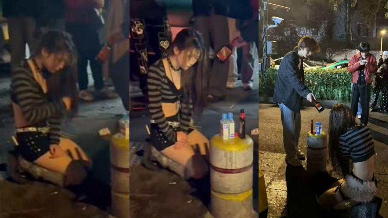 杭州BPM酒吧门口年度名场面 绿帽男友豪掷7万蹲点2个月抓奸 吊带女友被白酒浇头跪地道歉